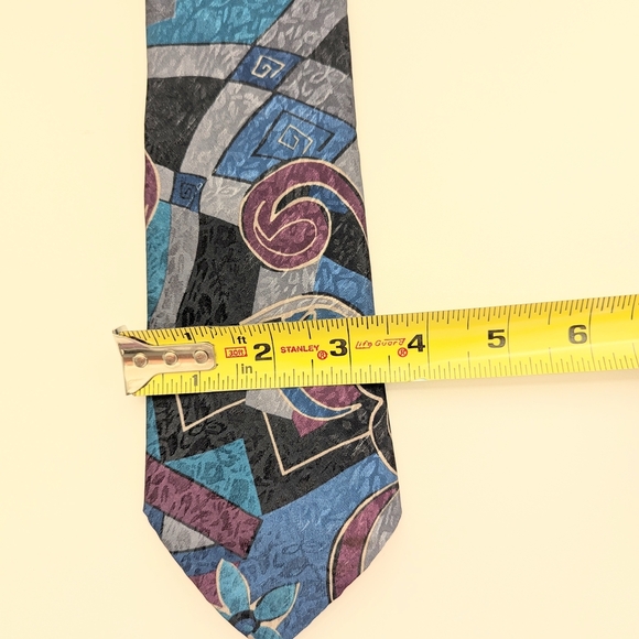 Florenzi Collection Men's Stylish Geometric Tie - Picture 2 of 3